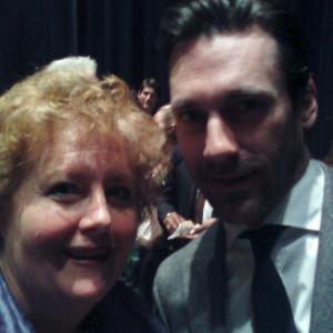 Backstage with MAD MENs Jon Hamm  Tracy Weisert at the PaleyFest