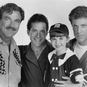 Still of Steve Guttenberg Tom Selleck Ted Danson and Robin Weisman in 3 Men and a Little Lady 1990