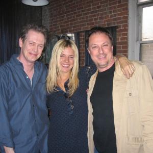 Bruce Weiss with Steve Buscemi  Sienna Miller on the set of Interview