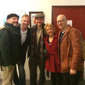 The Cast of Great Kills Joe Pantoliano Robert Homeyer  Peter Welch with fans after an Off Broadway performance