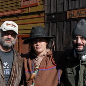 Directors Dean Teaster, Jeff Kennedy with Tom Chaudoin playing Young Jim Jumper on the set of Ghost Town 
