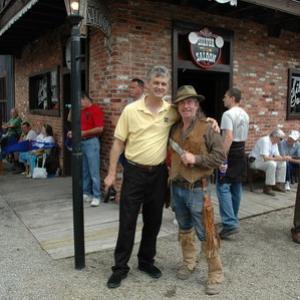 Special Opening at Ghost Town in the Sky where the new owners were given the key to the theme park Pictured here is Robert Bradley The Apache Kid and writer and codirector of Ghost Town The Movie Dean Teaster