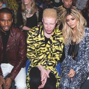Actor Eric West model Shaun Ross and tv personality Kylie Jenner attend Prabal Gurung Spring 2016 during New York Fashion Week The Shows at The Arc Skylight at Moynihan Station on September 13 2015 in New York City