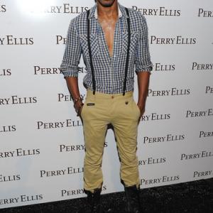 Singer Eric West poses backstage at the Perry Ellis Spring 2012 fashion show during MercedesBenz Fashion Week at The Stage at Lincoln Center on September 12 2011 in New York City