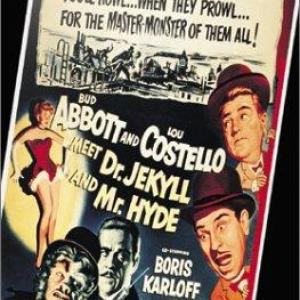Boris Karloff Bud Abbott Lou Costello and Helen Westcott in Abbott and Costello Meet Dr Jekyll and Mr Hyde 1953