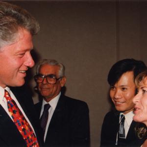 President Bill Clinton at a Democratic event in the grand ballroom of the Beverly Hills' Hilton