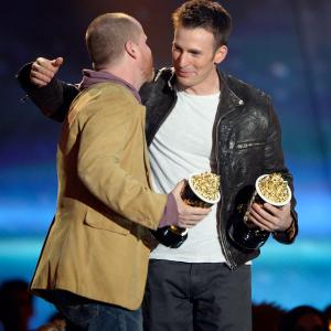 Chris Evans and Joss Whedon at event of 2013 MTV Movie Awards 2013
