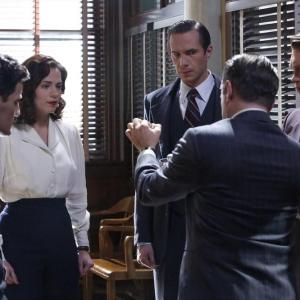 Still of James D'Arcy, Chad Michael Murray, Shea Whigham, Hayley Atwell and Enver Gjokaj in Agent Carter (2015)