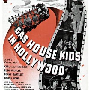 Benny Bartlett, Tommy Bond, Carl 'Alfalfa' Switzer and Rudy Wissler in The Gas House Kids in Hollywood (1947)