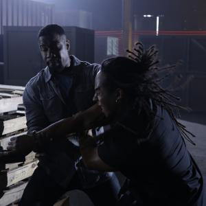 Still of Michael Jai White and Lateef Crowder in Falcon Rising 2014