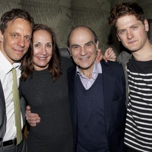 Trevor White, Laurie Metcalf, David Suchet and Kyle Soller. Press Night for Long Day's Journey Into Night, West End, London.