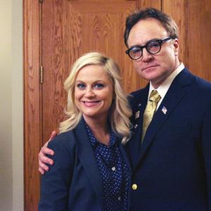 Still of Amy Poehler and Bradley Whitford in Parks and Recreation (2009)