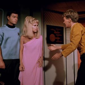 Still of DeForest Kelley Robert Walker Jr and Grace Lee Whitney in Star Trek 1966