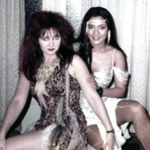 With Arti Gupta on the set of Janbazz 1986 Directed by Feroz Khan