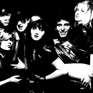 Barbie Wilde and the group Shock. 1980. RCA promo shot. (from left: Karen Sparks, Sean Crawford, Tim Dry, Barbie Wilde, Robert Pereno, LA Richards)