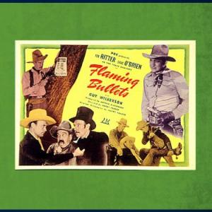 Charles King Kermit Maynard Tex Ritter and Guy Wilkerson in Flaming Bullets 1945