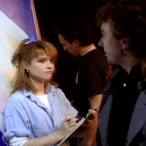 JoAnn Willette with Tony Lewis of THE OUTFIELD in the music video 