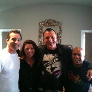 MY COVERGIRLS Producers David Paterson JoAnn Willette with star Tom Sizemore DP Jonathan Pascual 2010