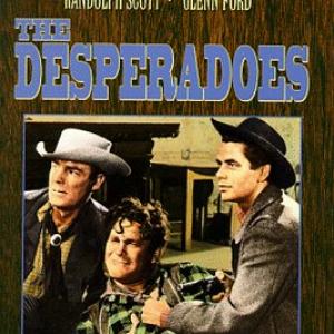 Randolph Scott Glenn Ford and Guinn Big Boy Williams in The Desperadoes 1943