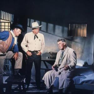 Still of John Wayne, Bruce Cabot and Guinn 'Big Boy' Williams in The Comancheros (1961)