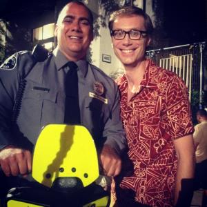 Playing Security Guard #3 with star Stephen Merchant on 