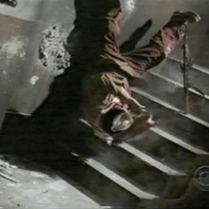 Getting shot and killed as a terrorist on JAG and coming downstairs the hard way