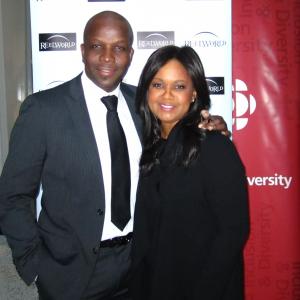 With Donovan Bailey Gold Medal winner of the 1996 Olympics at ReelWorld Film Festival Program Launch