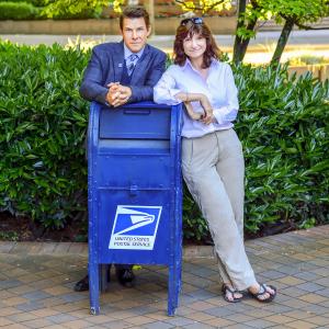 Still of Eric Mabius and Martha Williamson in Signed, Sealed, Delivered (2014)