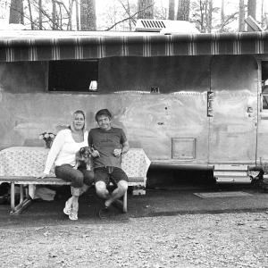 Outside our Airstream while filming Prisoners in Stone Mountain Park GA2013