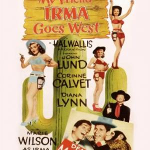 Jerry Lewis Dean Martin Corinne Calvet John Lund Marie Wilson and Tamba the Chimp in My Friend Irma Goes West 1950