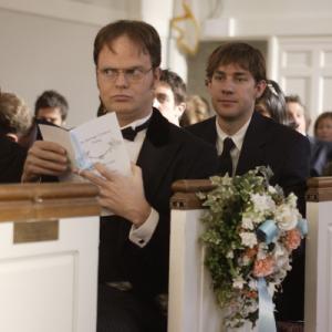Still of Rainn Wilson and John Krasinski in The Office 2005