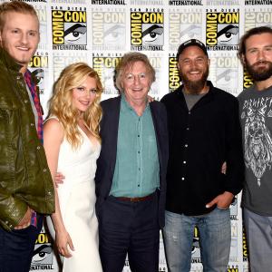 Michael Hirst Katheryn Winnick Travis Fimmel Alexander Ludwig and Clive Standen at event of Vikings 2013