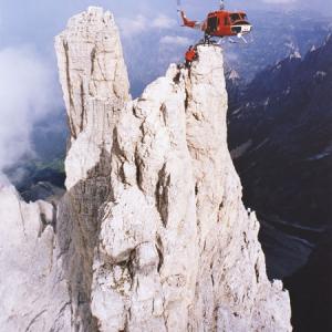 From Cliffhanger dropping crew on the Violet Tower near Cortina Italy