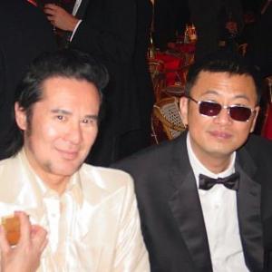 KwokLeung Gan with Wong Kar Wai Best Director of Cannes Film Festival 1997