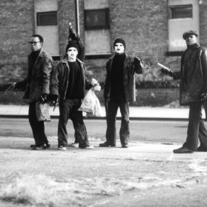 Still of Larenz Tate, Freddy Rodríguez, Keith David and Bokeem Woodbine in Dead Presidents (1995)