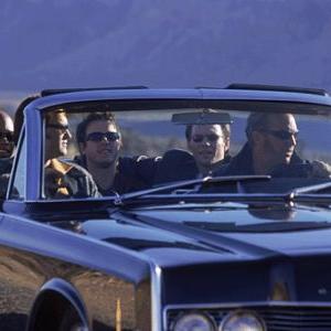 Still of Kevin Costner, Christian Slater, David Arquette, Kurt Russell and Bokeem Woodbine in 3000 Miles to Graceland (2001)