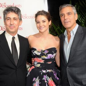 George Clooney Alexander Payne and Shailene Woodley at event of Paveldetojai 2011