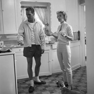 Paul Newman and Joanne Woodward at their Beverly Hills home
