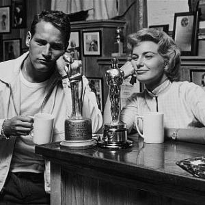 Paul Newman & Joanne Woodward at their home in Beverly Hills, CA.,