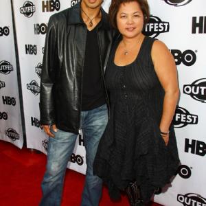 Keo Woolford and guest  Outfest Opening Night Gala Screening Of Gun Hill Road