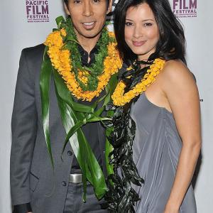 Keo Woolford with Kelly Hu at the World Premiere of The Haumana