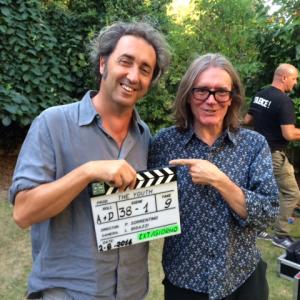 On set of Youth  Paolo Sorrentino with Stephen Woolley