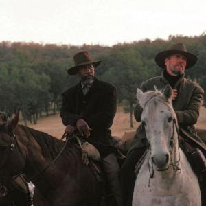 Still of Clint Eastwood Morgan Freeman and Jaimz Woolvett in Menantis pikta 1992