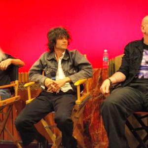 Del Howard, singer Jason C. Miller (Godhead) and actor Stephen Wozniak on the panel discussion for The Carnival of Darkness Film Festival at The Majestic Crest Theatre in Westwood, CA on August 6, 2009.