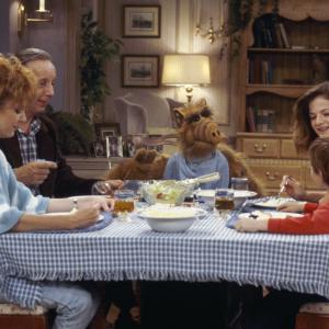 Still of Andrea Elson Paul Fusco Benji Gregory Anne Schedeen and Max Wright in ALF 1986