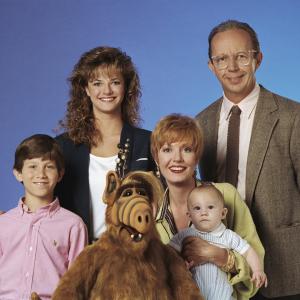 Still of Andrea Elson Paul Fusco Benji Gregory Charles Nickerson Anne Schedeen and Max Wright in ALF 1986