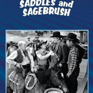 Russell Hayden Frank LaRue and William Wright in Saddles and Sagebrush 1943