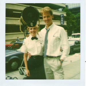 On set of FORD ESCORT Commercial in Portland OR 1989