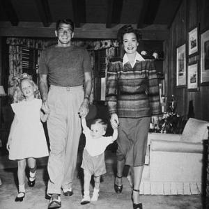 Ronald Reagan, wife Jane Wyman, son Michael and daughter Maureen