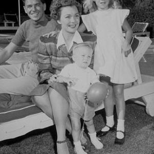 Ronald Reagan with wife Jane Wyman, son Michael and daughter Maureen